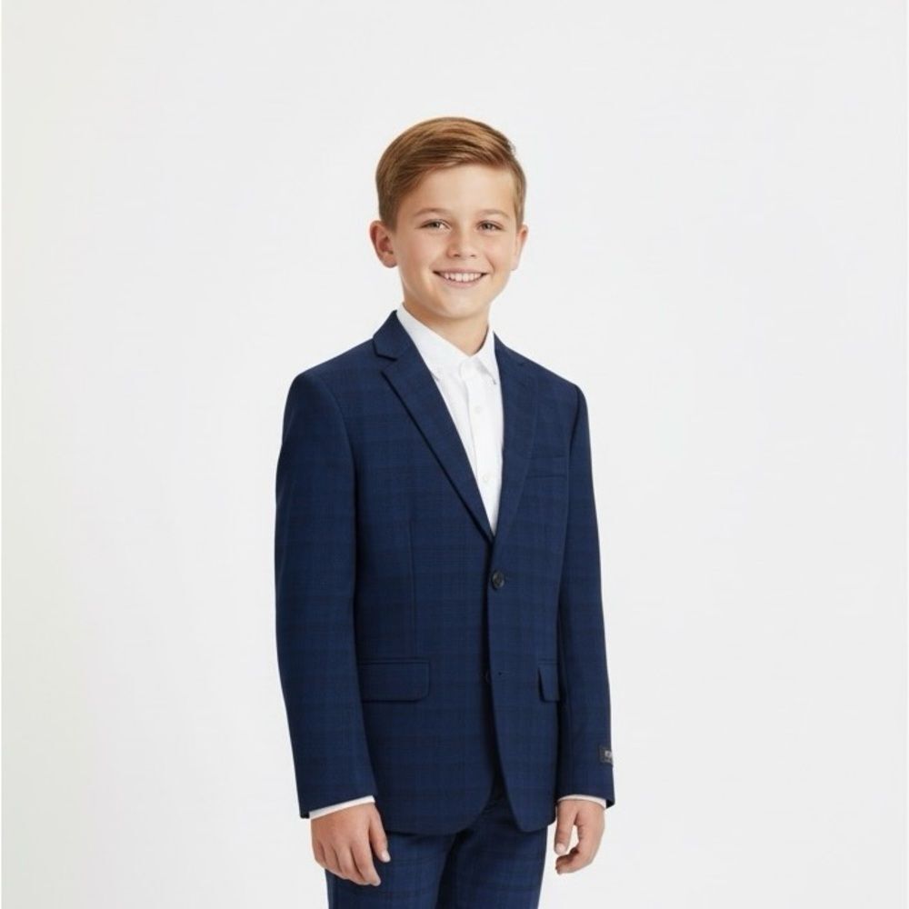 Tommy Hilfiger Modern Fit Youth Boys Navy Blue Suit Jacket Pants Sz 16